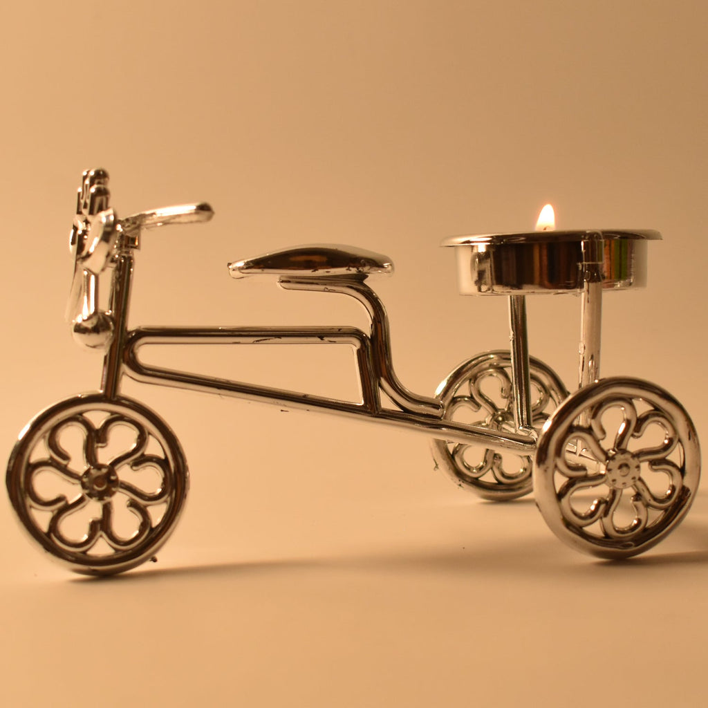 Cycle themed tealight candle holder perfect for gifting during Diwali