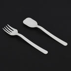 A pack of Quickslice disposable plastic forks and spoons, ideal for party supplies.