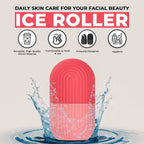 Hand holding the ice face roller, demonstrating its comfortable grip and compact size.