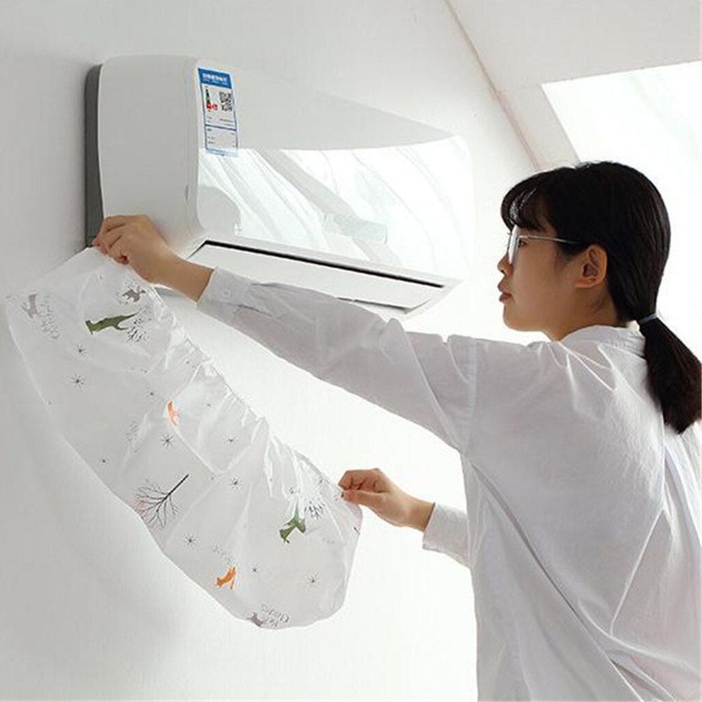 Foldable AC cover neatly stored, highlighting its compact design.