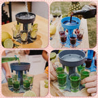 Top view of the 6-Port Drink Dispenser Stand with outlets