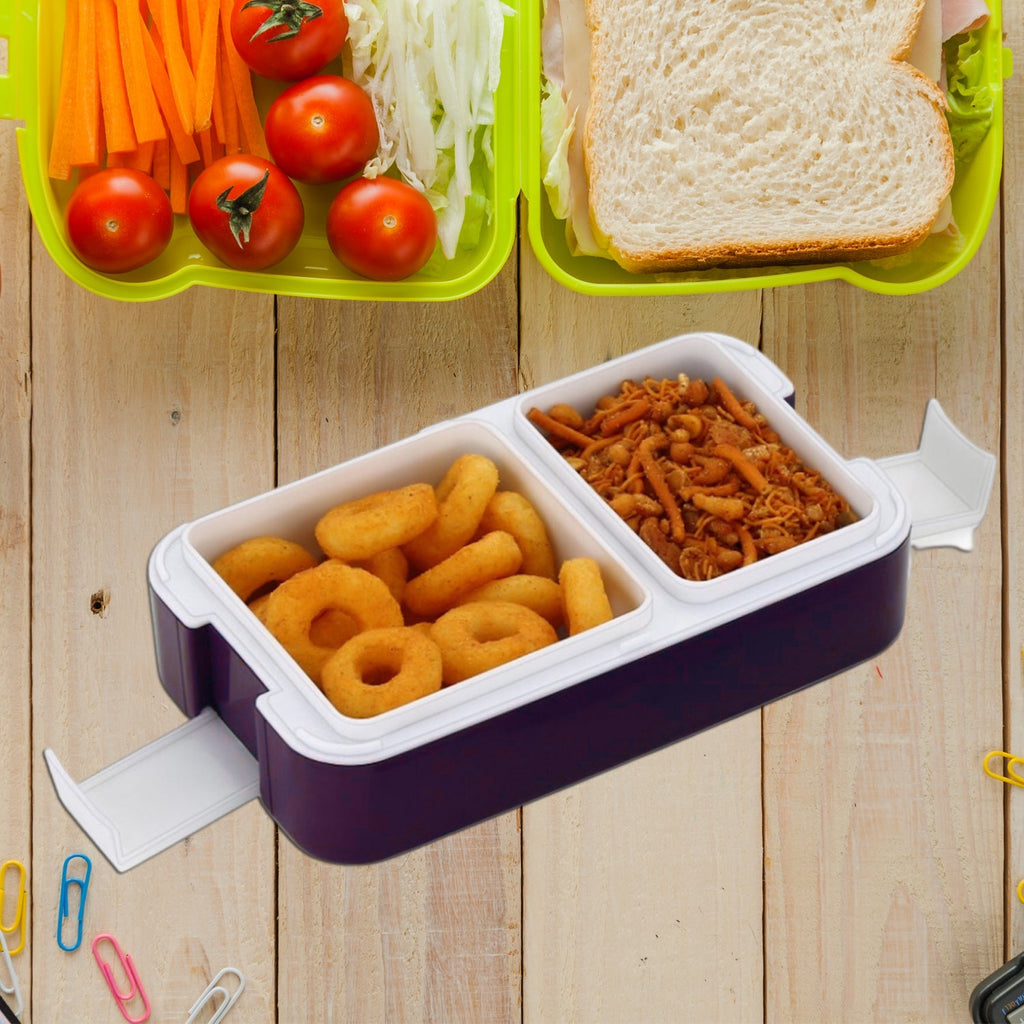 Side angle of the BPA-free lunchbox, emphasizing its sleek and functional design.