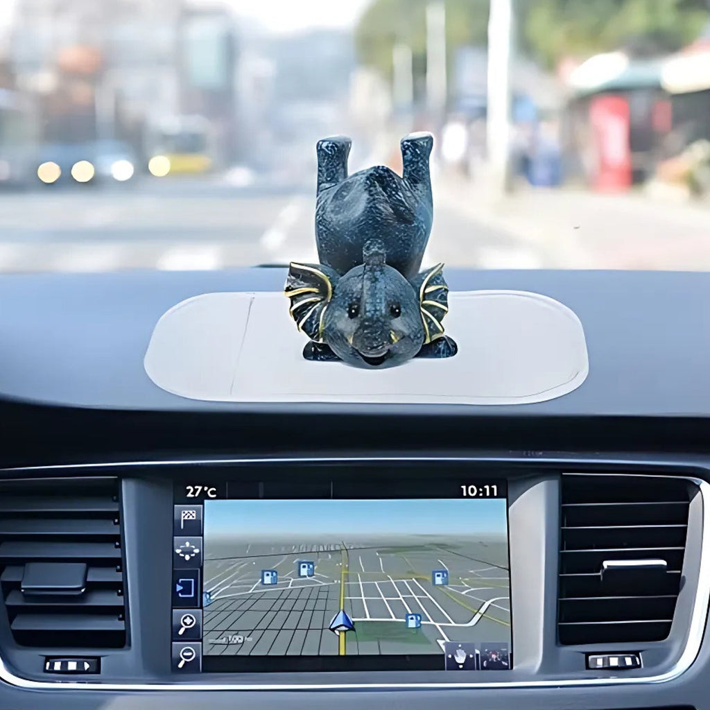 Close-up of non-slip dashboard mat made of silicone gel