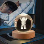 Close-up of the Moon Crystal Ball Lamp's spherical design and illuminated moon surface.