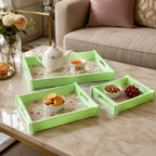 Supermom Floral Printed Multipurpose Serving Tray Set with Side Handles