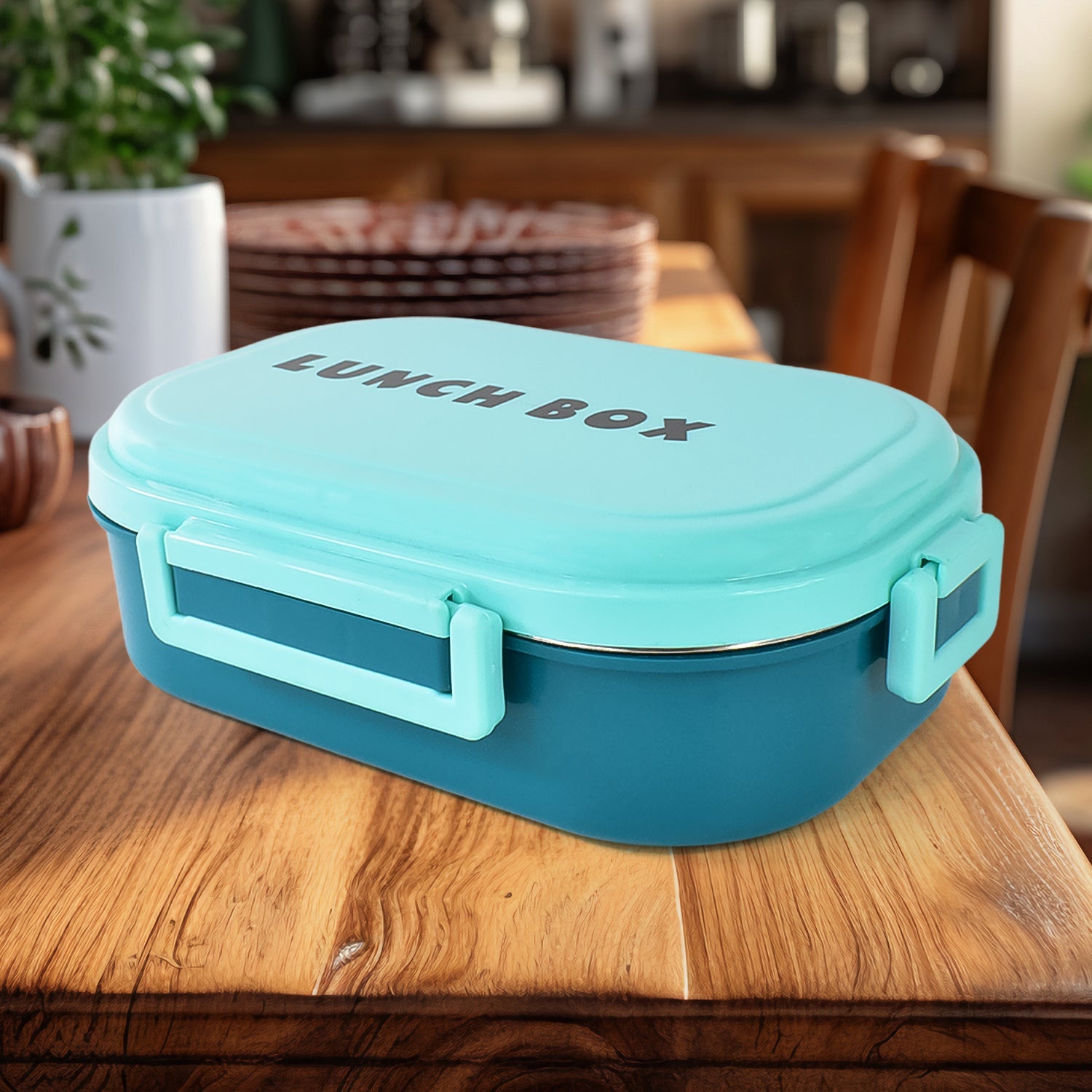 Compact stainless steel tiffin box ideal for school and office use