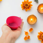 Silicone cupcake moulds suitable for oven and microwave baking