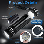 Bright mini torch held in hand for easy portability