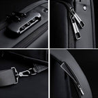 Alternative angle showing  anti-theft crossbody sling bag with USB port