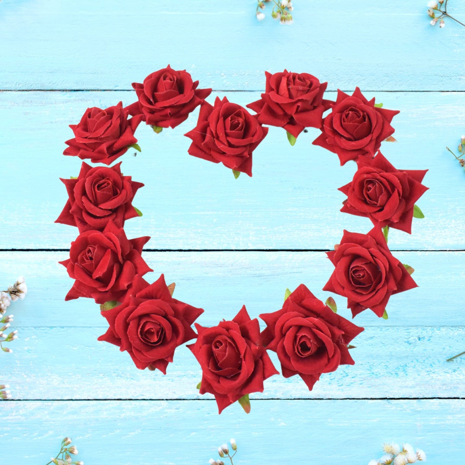 Velvet rose hair clip in vibrant red, perfect for adding a touch of elegance to any hairstyle.