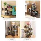 Top view highlighting the three layers of the kitchen trolley