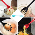 Red heat-resistant Pasta Fork, perfect for serving spaghetti and noodles.