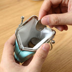 Stylish mini coin purse keychain featuring cartoon cat print