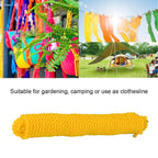 A 3-meter heavy-duty clothesline unrolled, showcasing its strength for drying laundry.