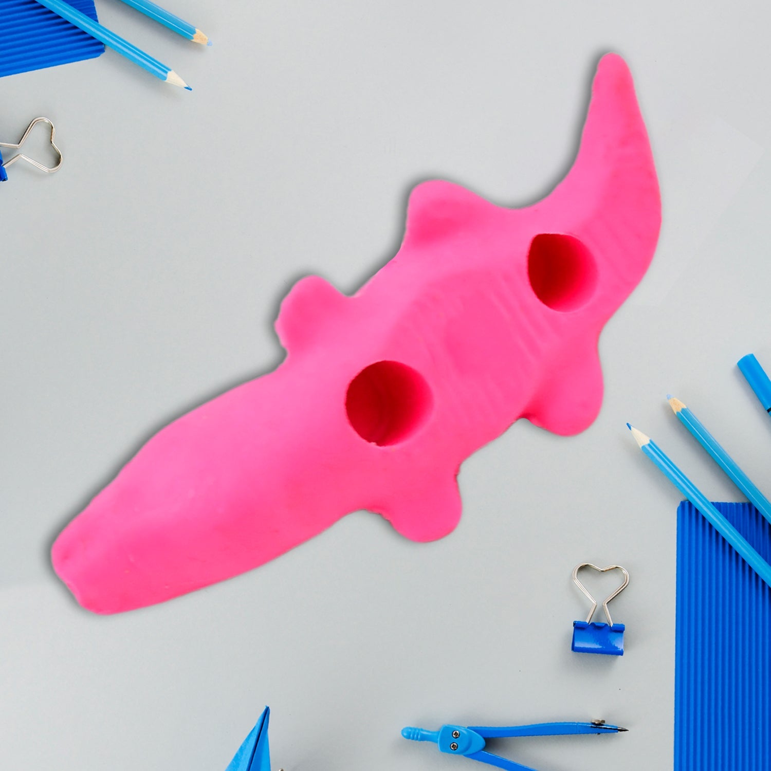 Collection of colourful animal erasers, perfect as fun stationery items for children.