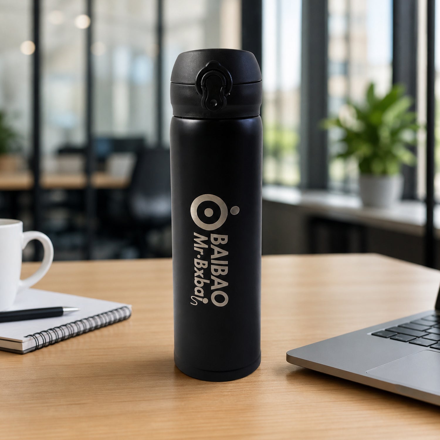 Water bottle illustrating double wall stainless steel build