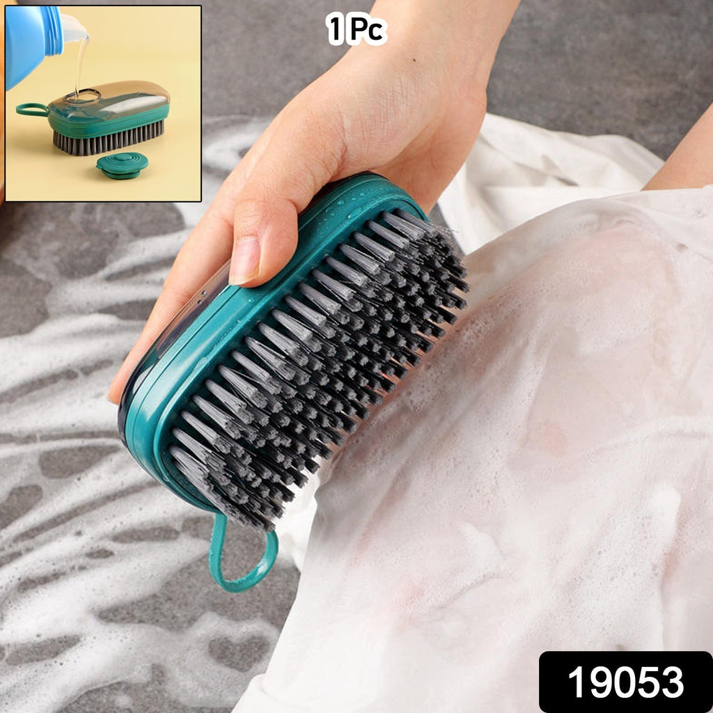 Laundry brush with built-in soap dispenser for household use