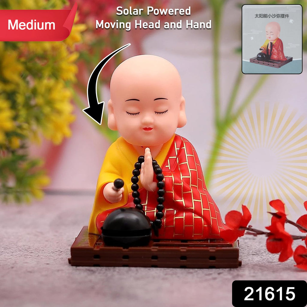 Handmade red meditating Buddha figurine for desk decor