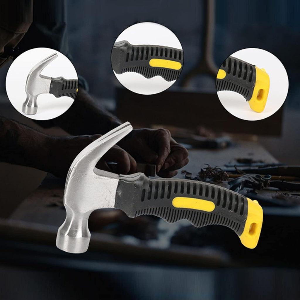 Side view of the compact camping hammer, highlighting its robust construction.