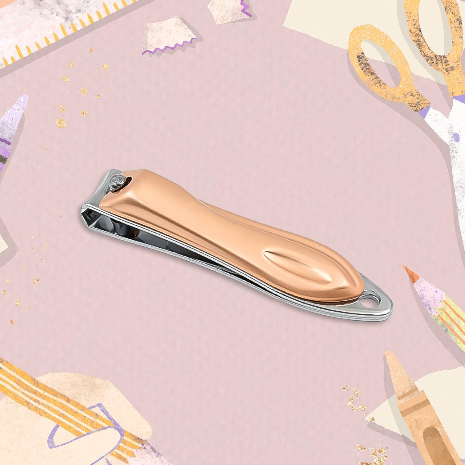 Side view of the AuriGlam folding nail clippers, highlighting quality craftsmanship.