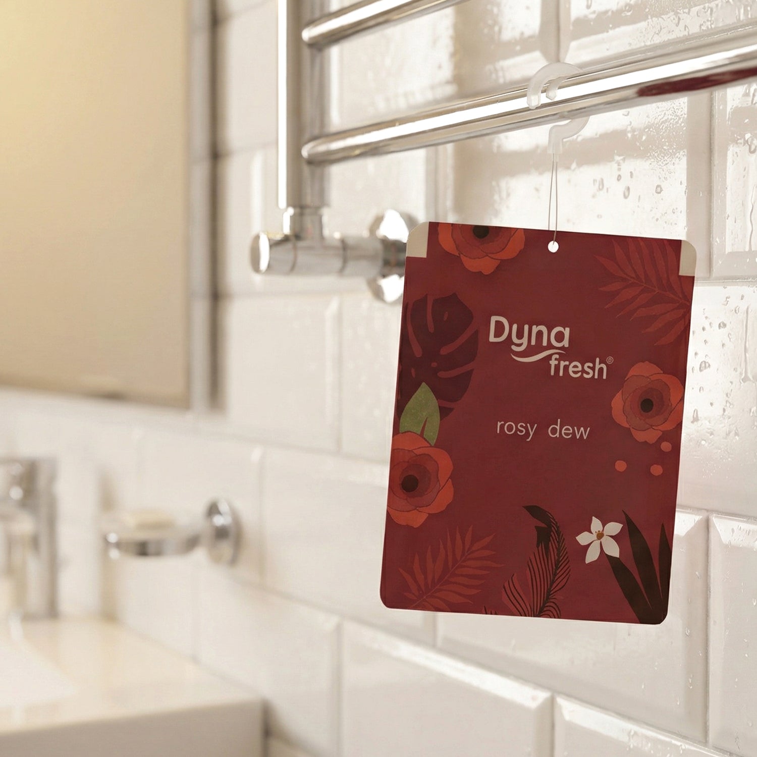 Hanging air freshener with rosy dew scent