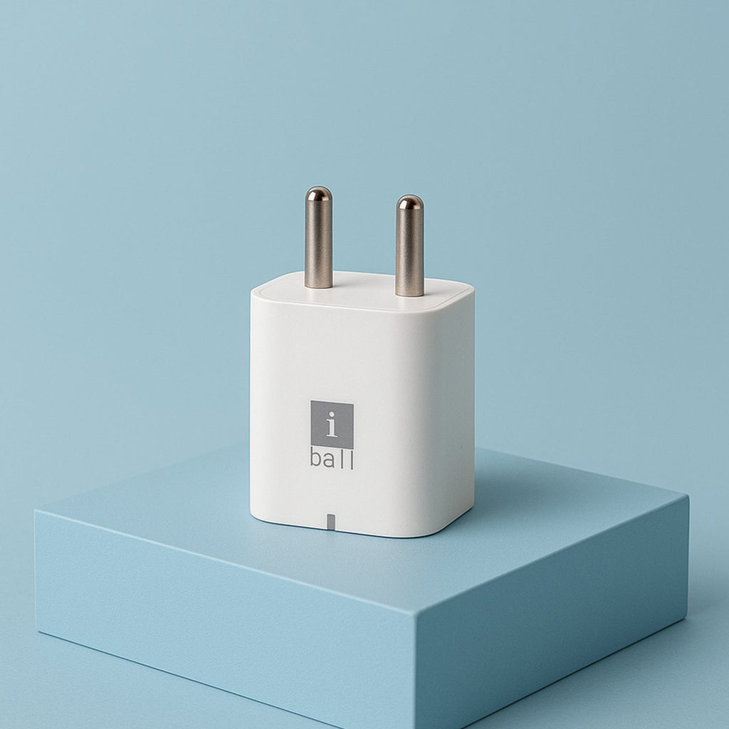 iBall compact dual USB wall charger with dual-pin plug