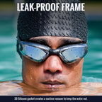 Ergonomic integrated earplugs attached to anti-fog swimming goggles