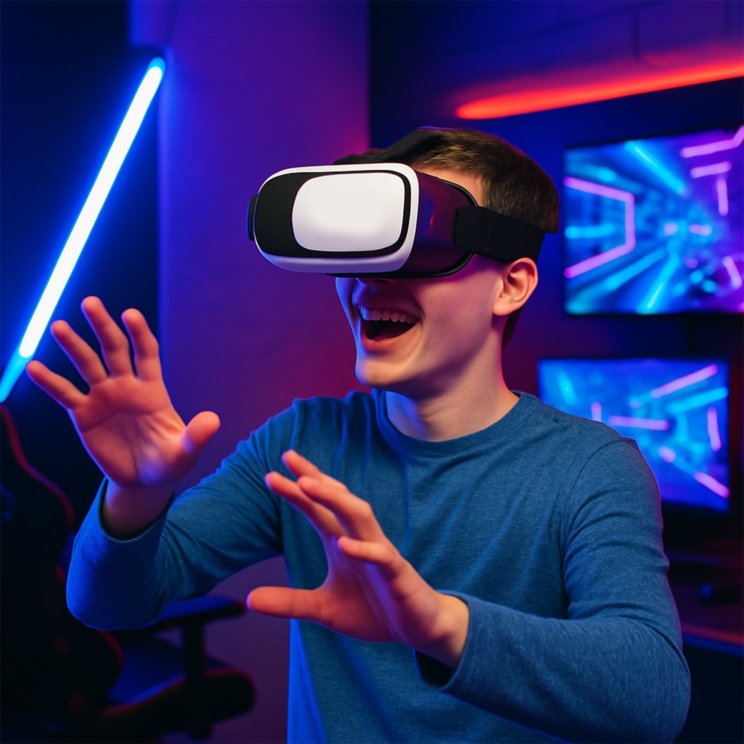 Front view of the Fitnos VR Box, highlighting lens design.