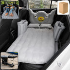 Portable car travel air mattress setup with side cushions