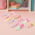 Bright spiral hair styling clips for children's braids and ponytails