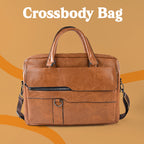 Faux leather laptop bag with padded compartment and organizer pockets inside