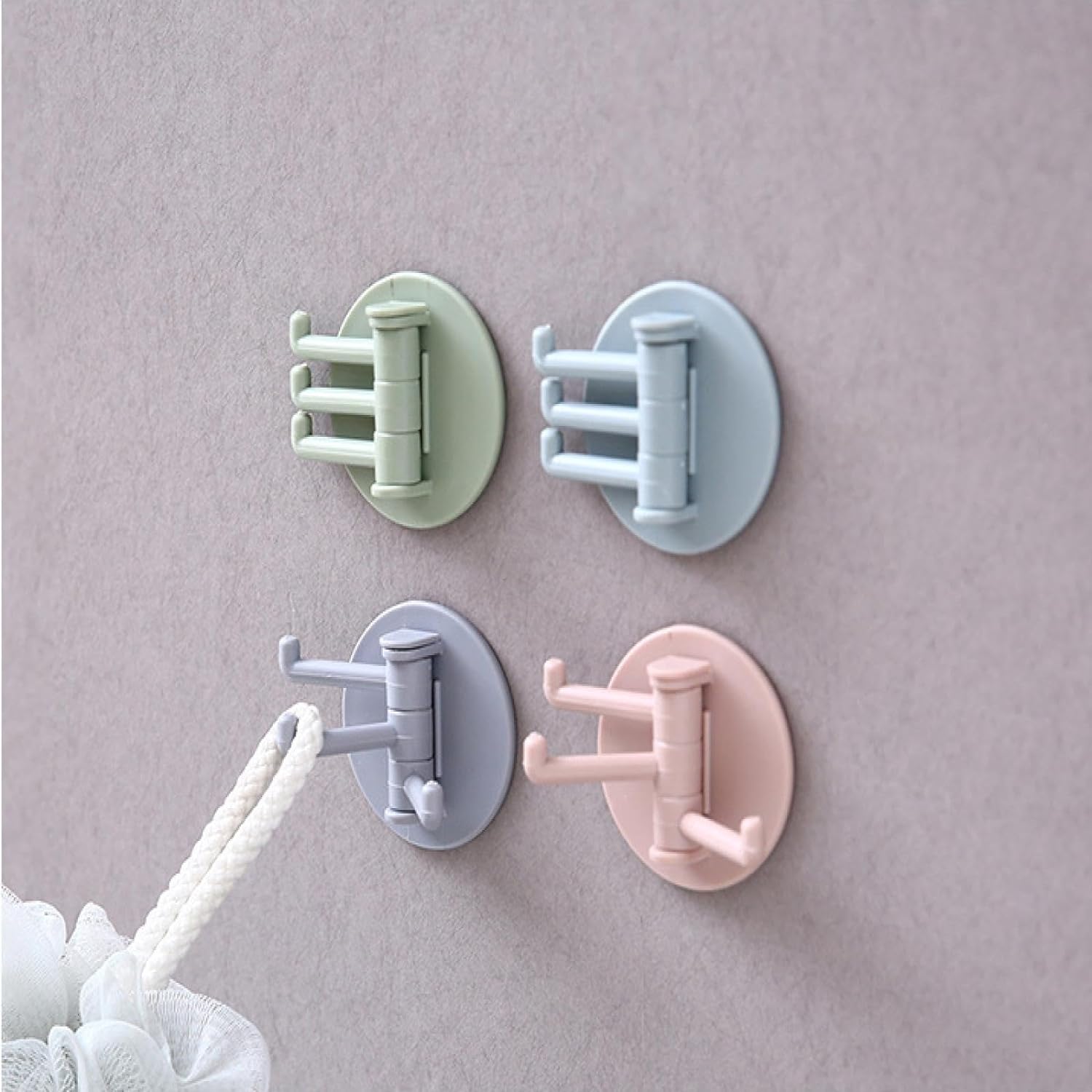 Lifestyle shot of the strong sticky hook, perfect for various household organizational needs.