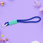 Close-up of the durable nylon wrist strap material and strong connector for mobile devices.