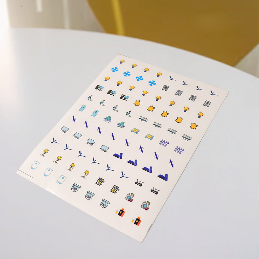 Smart Switch Icon Sticker Sheet sample applied on home switchboard