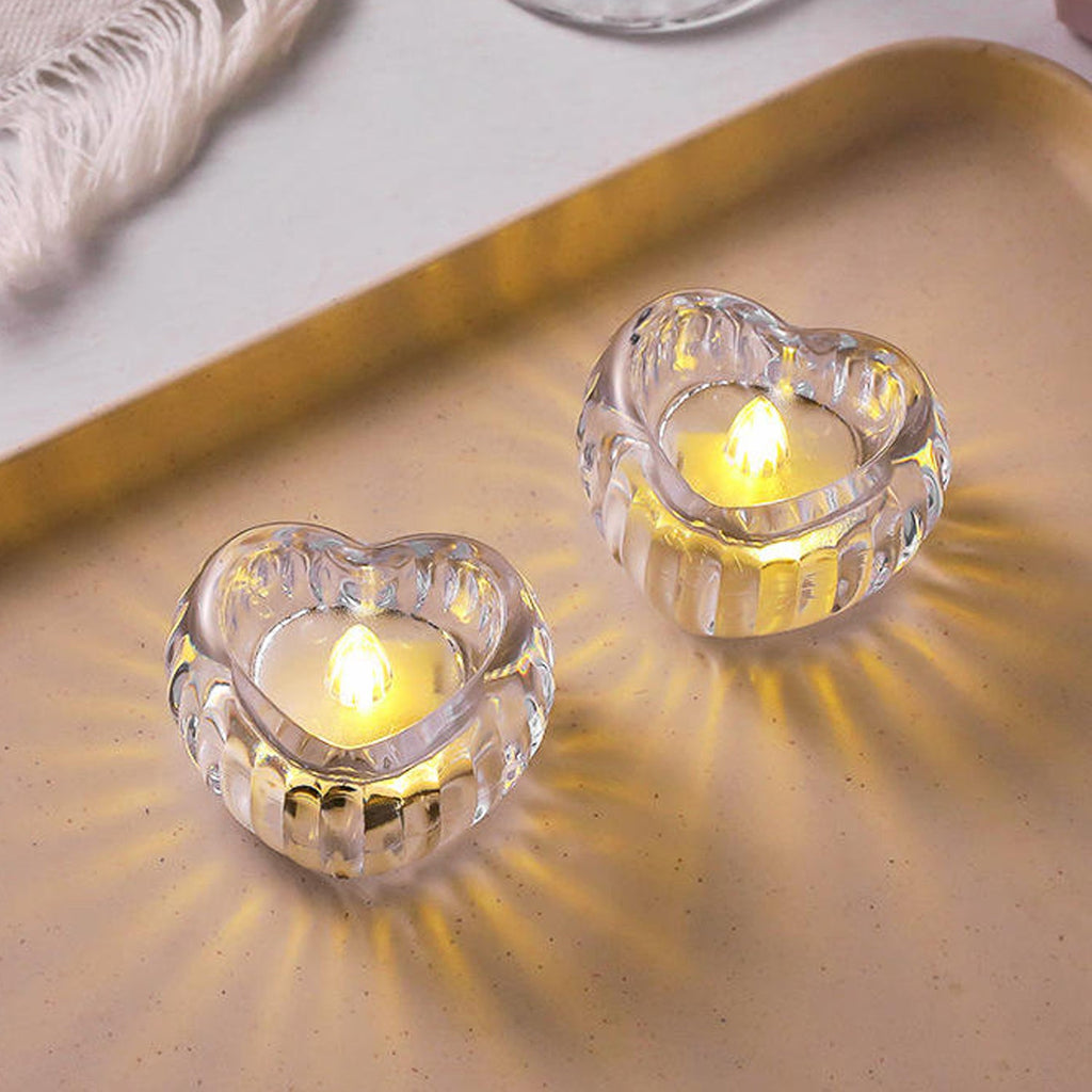 Elegant heart-shaped LED candle set perfect for parties and romantic settings