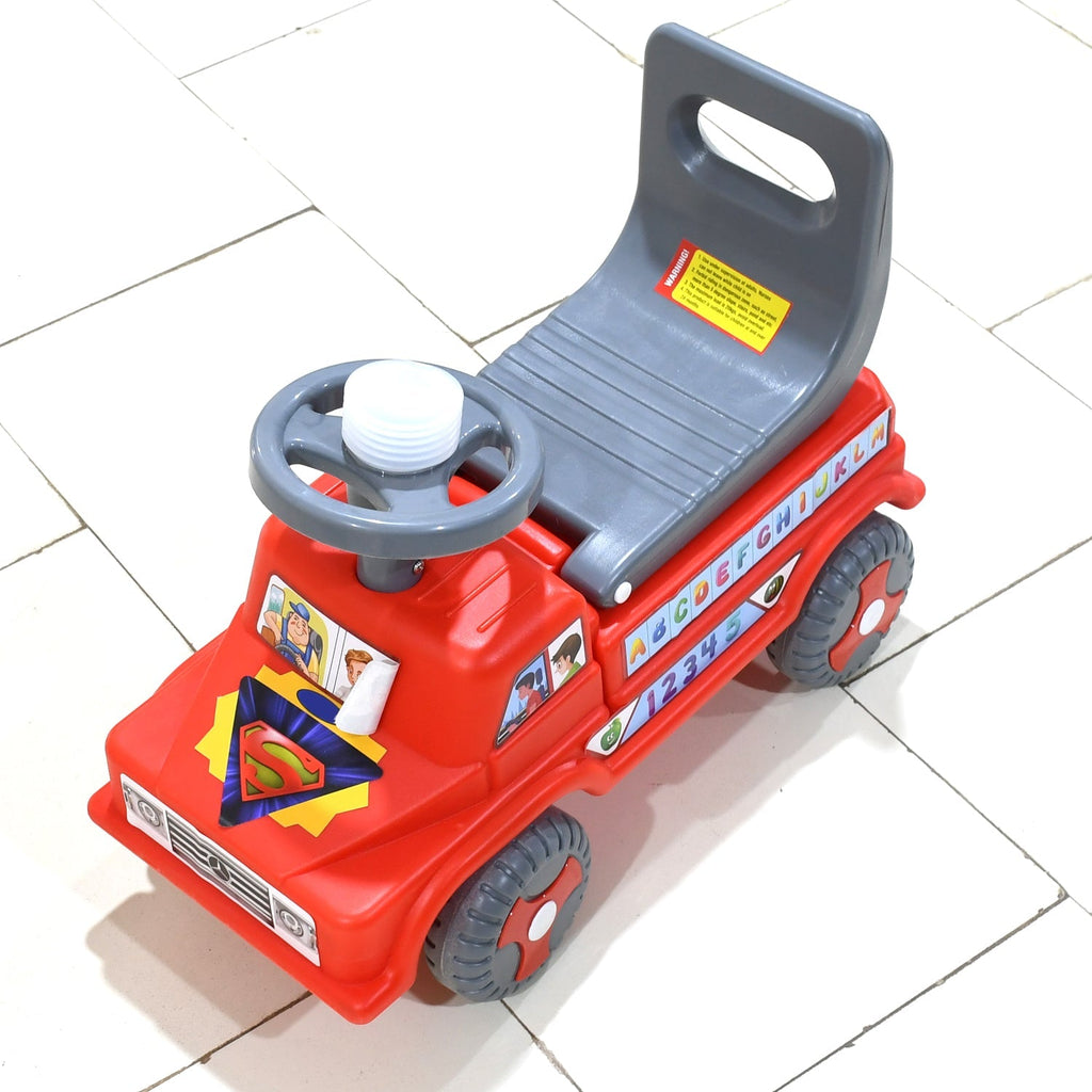 Vibrant Baby Ride-On Car with musical horn for engaging playtime.
