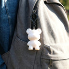 Front view of bear keychain with clip for keys and bags accessory