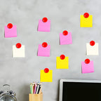 Close-up of red magnetic board button showcasing sturdy grip