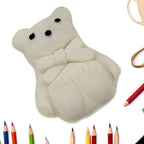 Creative animal-shaped eraser with bright colors, a fun school accessory.