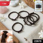 Close-up of braided elastic hair ties showcasing strong grip and flexible material