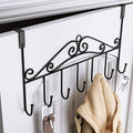 Over Door Hanger Rack with 7 hooks, displayed empty on a white door.