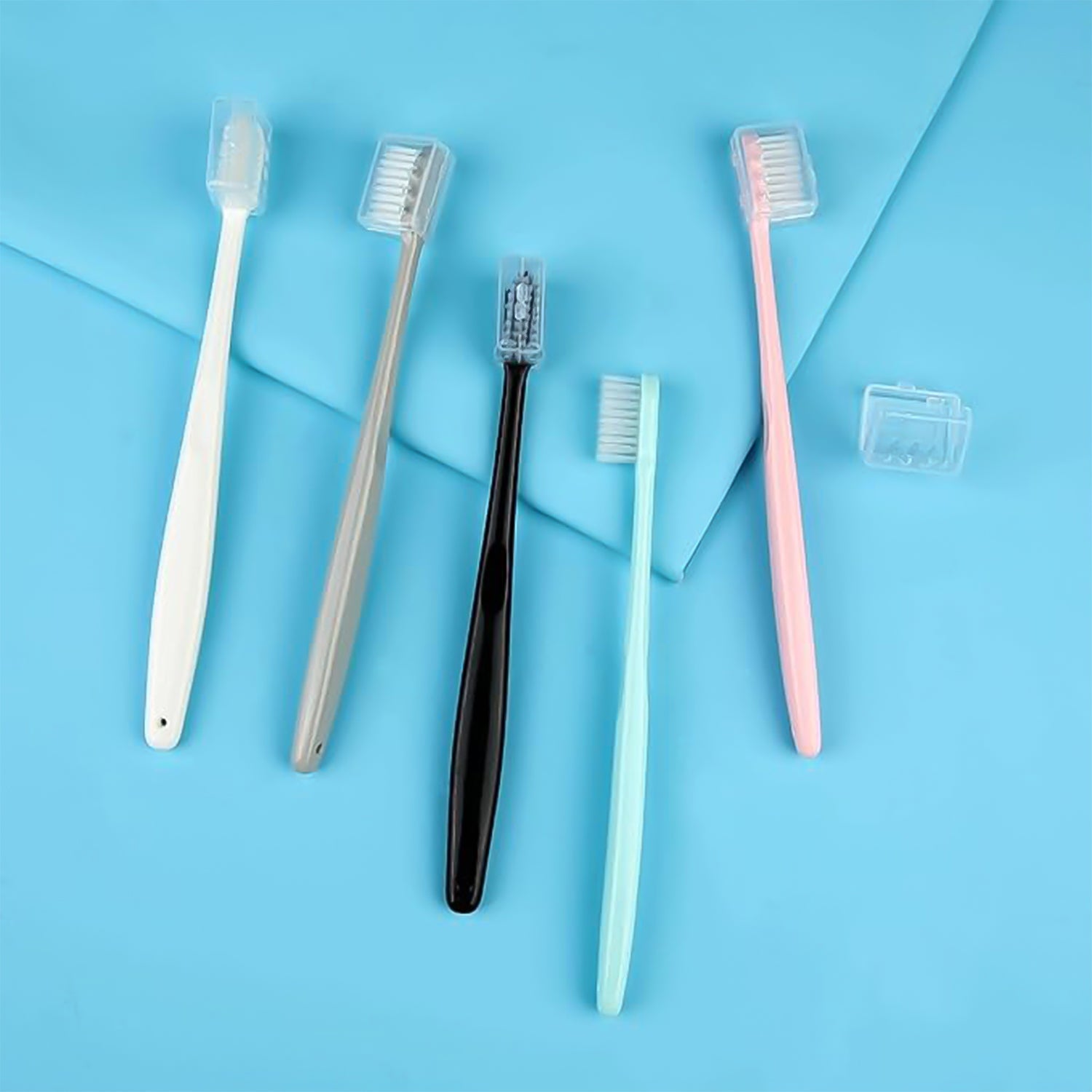 Soft touch toothbrush for kids and adults with hygienic travel cover