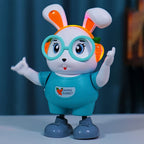 Side view of Swing Rabbit Musical Dancing Toy showing its compact size and big cartoon eyes