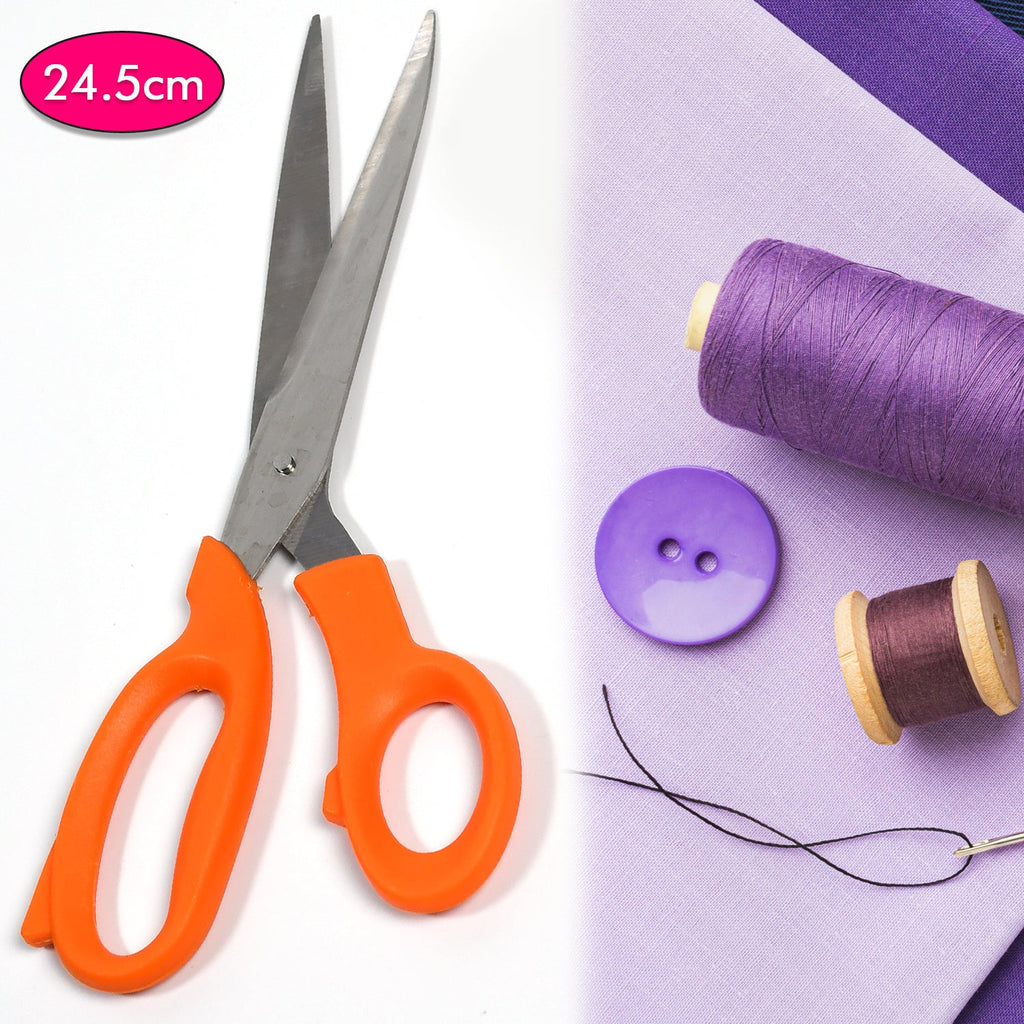 High-quality tailor scissors and a yellow measuring tape on a clean white background.