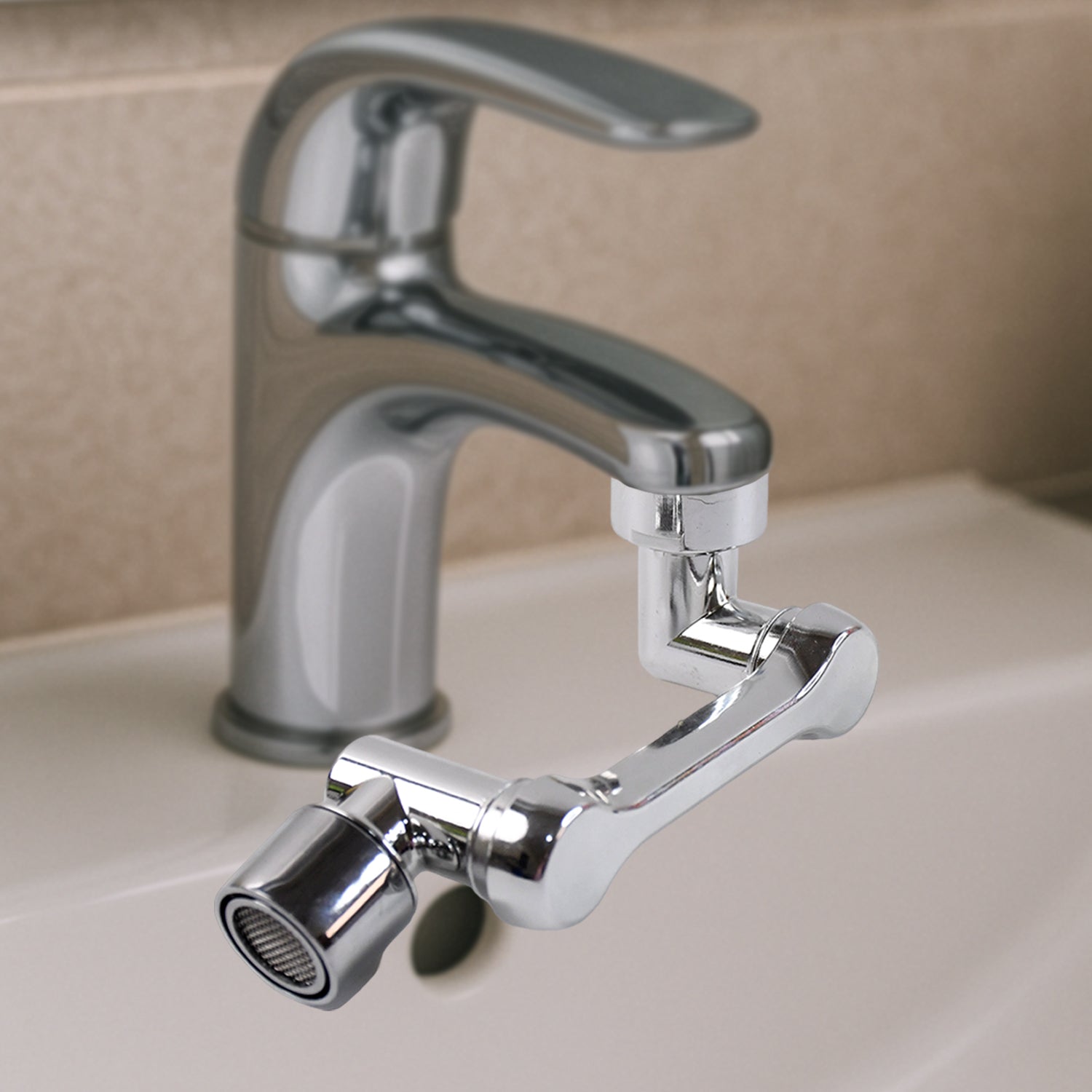 Flexible swivel faucet nozzle attachment with dual flow control