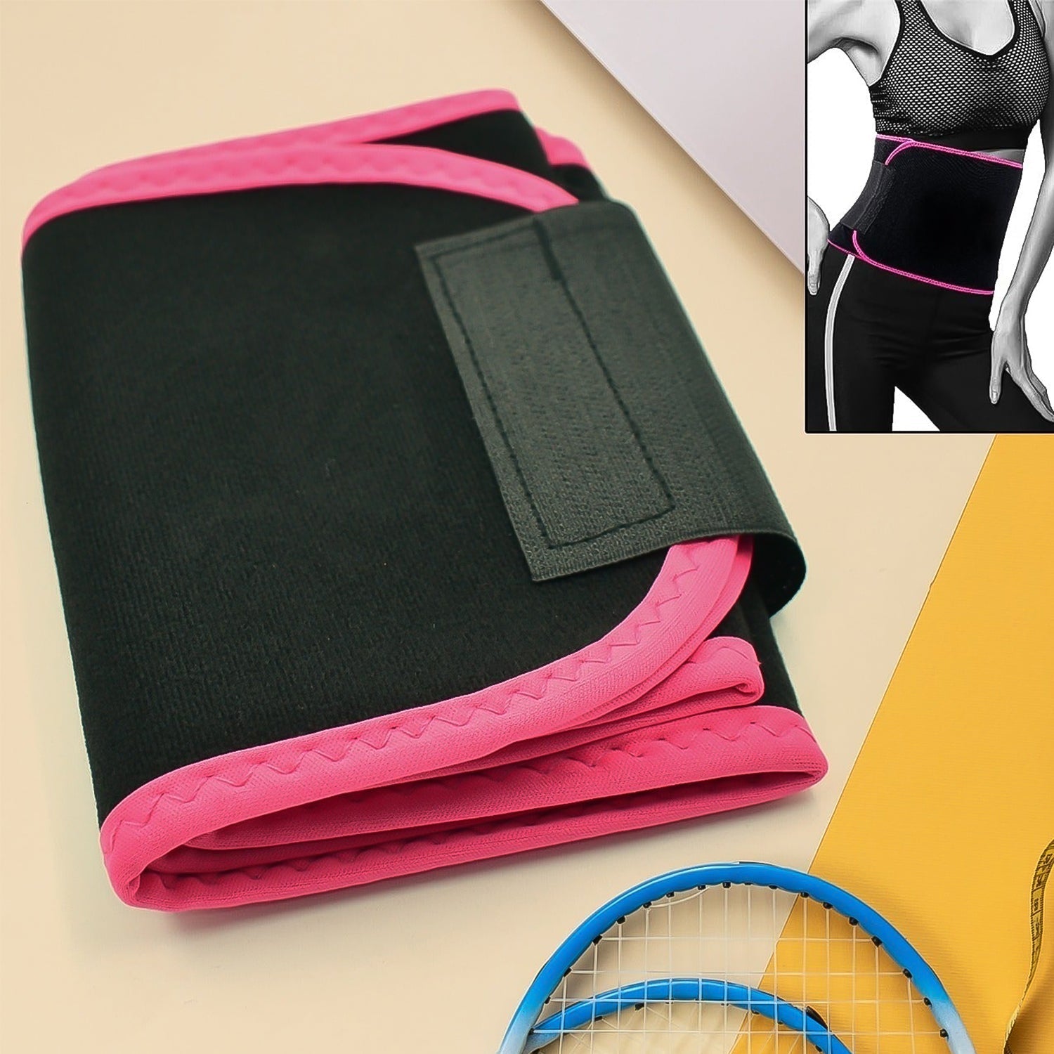 Flexible neoprene material of the workout belt, showcasing its durability and comfort.