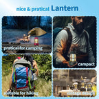 Bright retro style rechargeable LED camping lantern providing 360-degree uniform illumination.