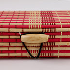 Inside view of bamboo mat style storage box showing its sturdy interior