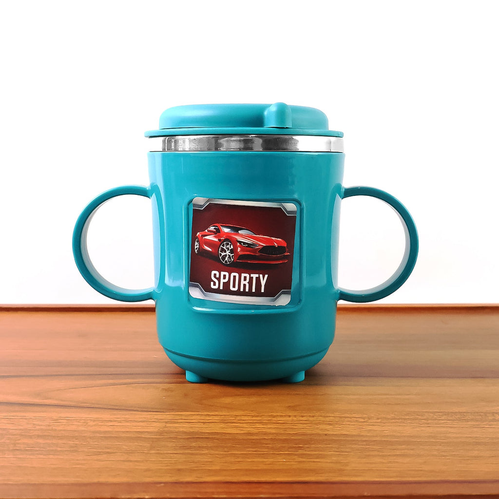 Leak-proof insulated kids sipper mug with flip lid for mess-free use