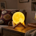 Battery-operated moon desk light, portable ambient lamp